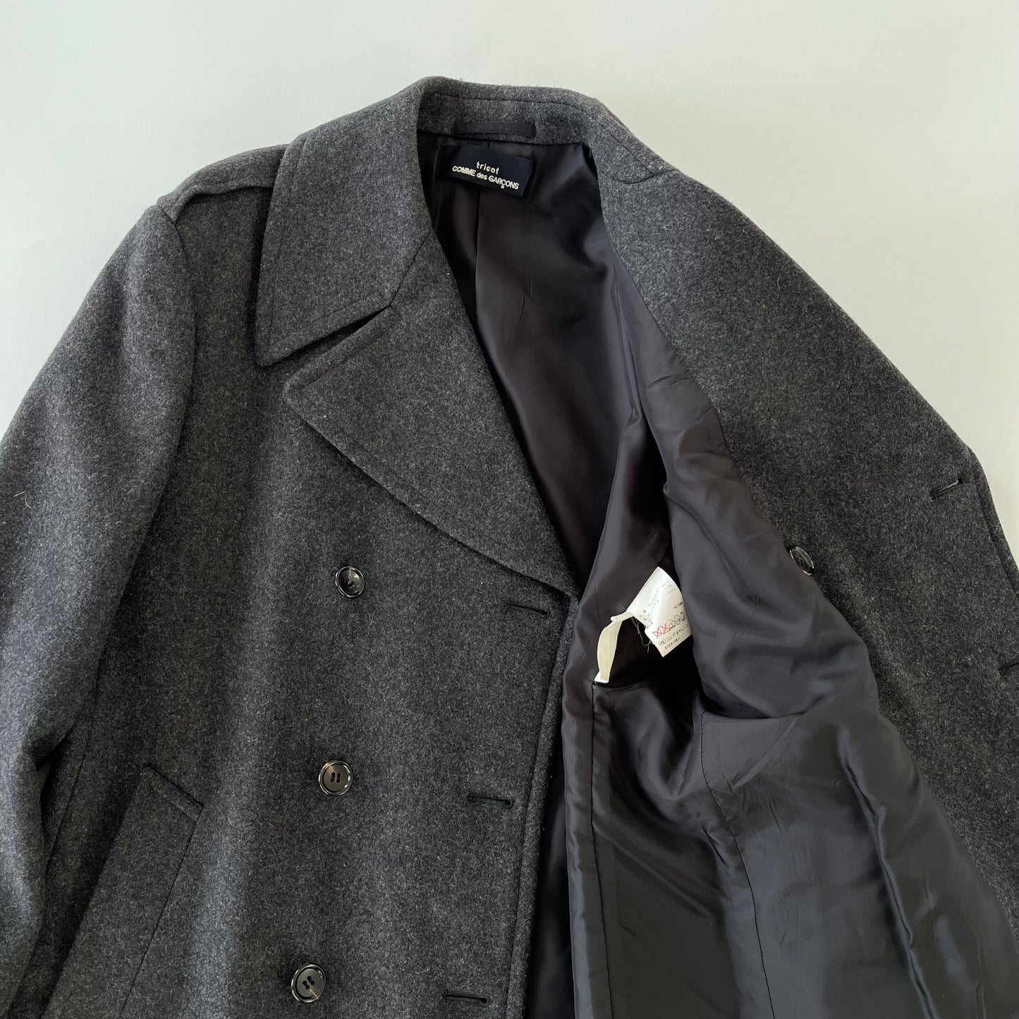 Comme Des Garçons Tricot AD1998 Double Breasted Military Peacoat