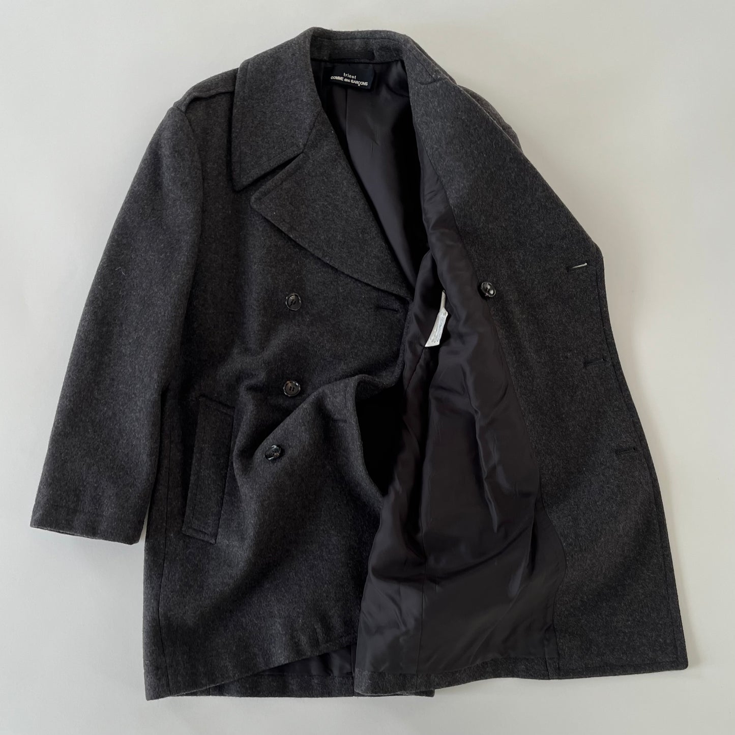 Comme Des Garçons Tricot AD1998 Double Breasted Military Peacoat